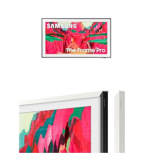 Image of SAMSUNG 85-Inch The Frame Pro 4K Neo QLED Smart TV (2025) with Modern White Customizable Bezel Bundle