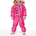 Snow Suit for Kids Zip Up Windproof Winter Fashion Outdoor Overalls Boys Girls Padded Warm (Pink, 1-2 Years)