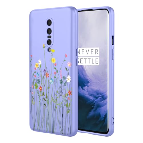Coque OnePlus 7 Pro fleur violette en silicone TPU flexible anti-choc