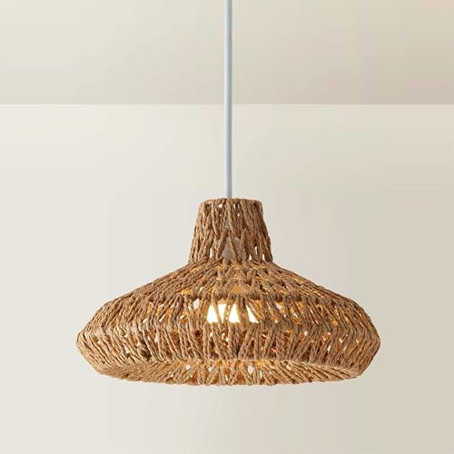 MiniSun | Natural Woven Ceiling Light Shade | Pendant Lights, Home Décor & Improvement Essential | 350mm Shade Width