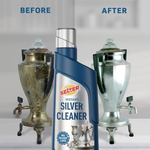 Image of Selzer Instant Silver Cleaner 250 ml Each | Pack of 3 | Silver Dip Cleaning Liquid for Jewellery, Articles & Silverware | Helps Remove Tarnish & Restore Shine