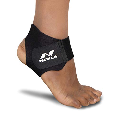 Image of Nivia Basic Knee Patella Support with Velcro (Free Size, Black), Orthopedic Adjustable Ankle Support (Free Size) Plain Encounter Football Stockings (Blue /White) Size-L
