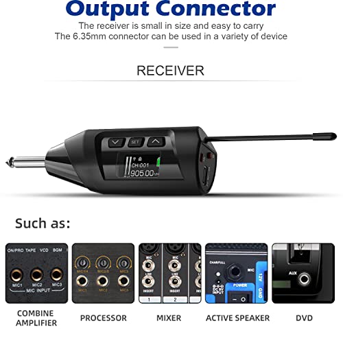 Sgpro Wireless Saxophone Microphone System, Clip-On Instrument Microphone For Sax And Trumpet, Preset Eq & Echo Level 196 Ft Transmission Rechargeable Compact Transmitter And Receiver 4.5 Hours #TOP7