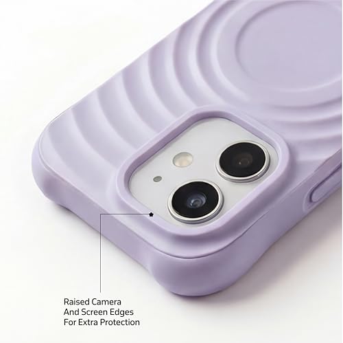 Image of amazon basics Shockproof Case for iPhone 11 | Ripple Pattern | Camera Protection | Protective Cover with Enhanced Grip & Wireless Charging Support - Light Purple