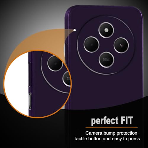 Image of Back Cover for Mi Redmi A4 5G | Full Camera Protection | Premium Liquid Silicon Case | Flexible Bumper Case for Mi Redmi A4 5G / 14C 5G / 14R 5G / Poco C75 5G / M7 5G (Purple)
