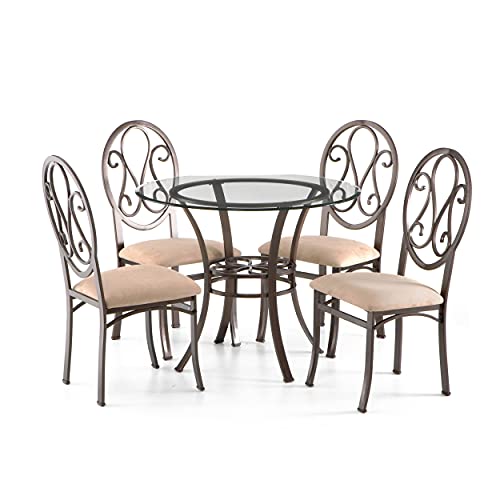 Sei Furniture Lucianna Dining Chairs - Set Of 4 - Dark Brown Frame W/ Beige Suede Seat #TOP7