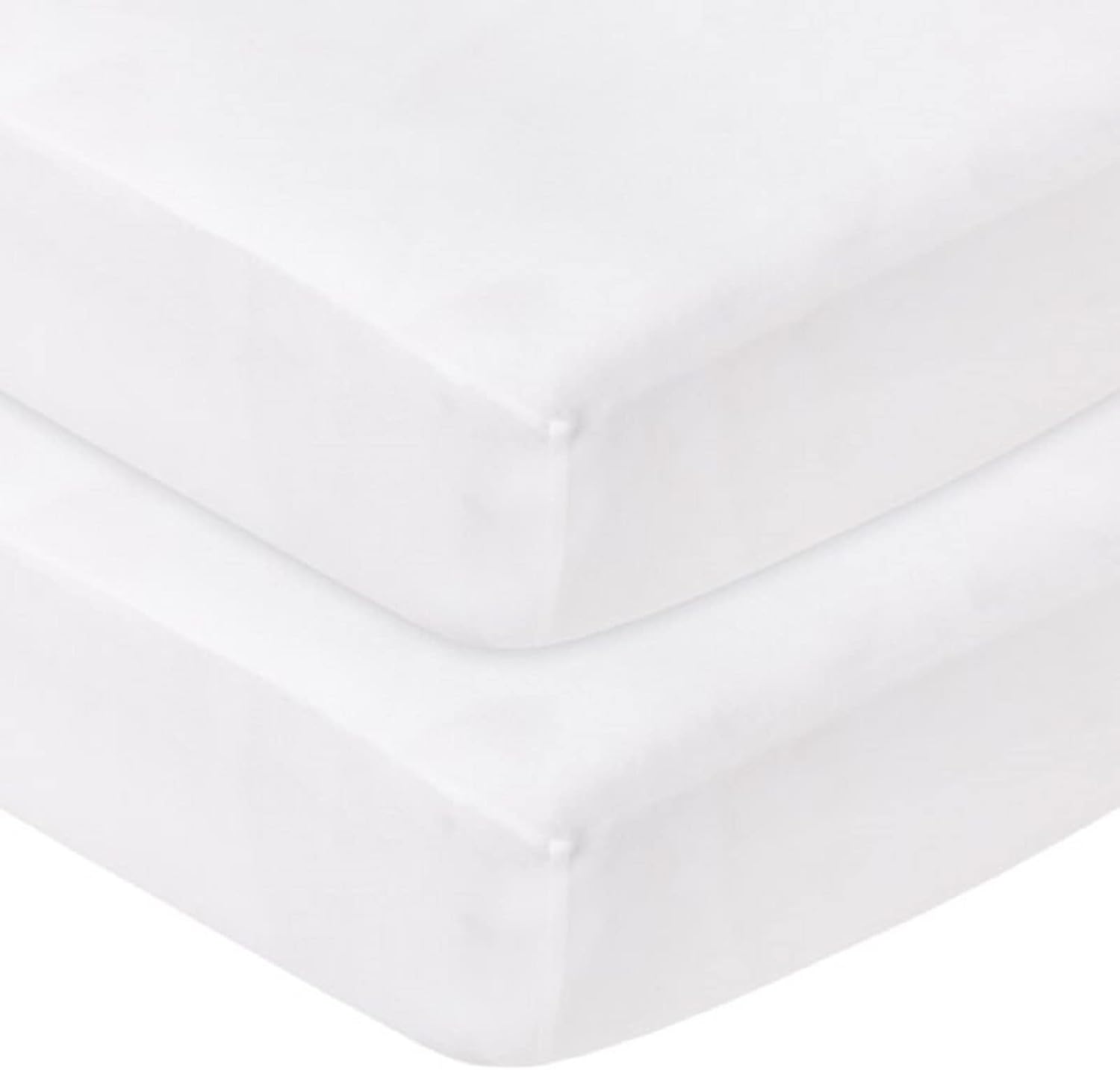Sasma Home 100 Cotton Jersey Soft Travel Cot Fitted Sheets, 100x70 cm + 10 cm (Pack of 2