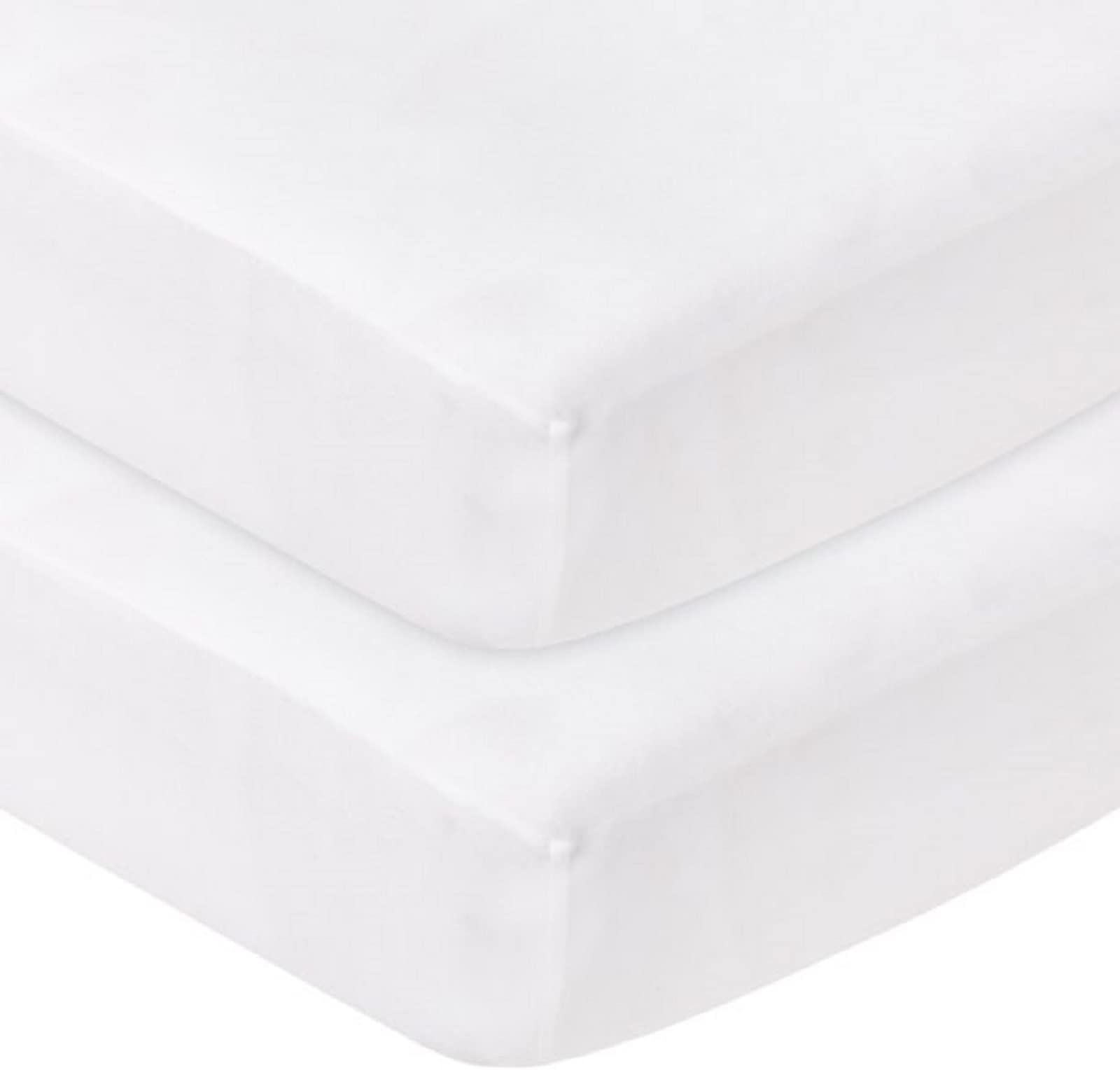 Pair of Organic Cotton Cot Fitted Sheets 120x60cm - Soft 100% Cotton Jersey Fabric Cot Fitted sheets