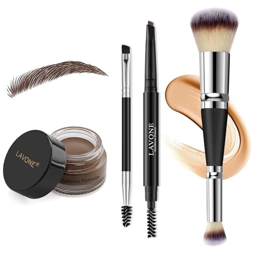 LAVONE Eyebrow Pomade - Waterproof Brow Pomade for Long-lasting Results,Smudge Proof and Sweat Resistant Formula,Natural Eyebrow Makeup for All Skin Types and Tones - Dark Brown