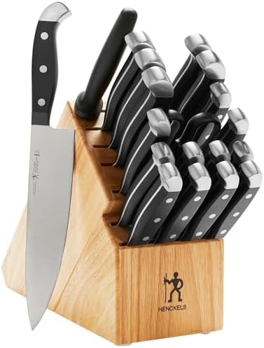 HENCKELS Statement Razor-Sharp 20-Piece Knife Set with Block, Chef Knife, Bread Knife, German Engineered Knife Informed by over 100 Years of Mastery, Natural