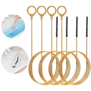 35 Inch Drain Snake Hair Clog Remover Tool, Anti-Break Metal with Nylon Coating Sink Snake, for Bathroom Sink, Tub, Shower, Pipe Drain (4 Pack)