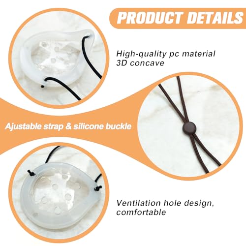 FSJLT 2 Pack Cataract Surgery Eye Shield, Clear Plastic Medical Eye Patch with Adjustable Strap and Silicone Edging for Post Surgery,Comfortable Eye Protection for Adults and Kids