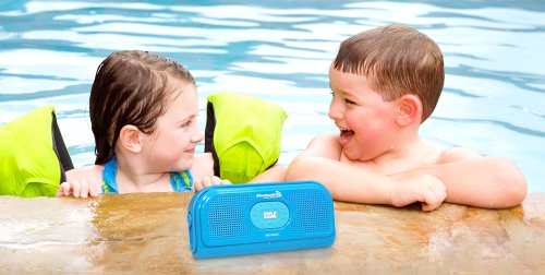 Pyle Portable Ipx7 Waterproof Shower Speaker - Outdoor Wireless Bluetooth Compatible Battery Powered Mini Loud Sound Speaker System W/ Aux, Dc 5V Usb - Mp3 Android Ipod Iphone Laptop Pbtw20Bl (Blue) #TOP5