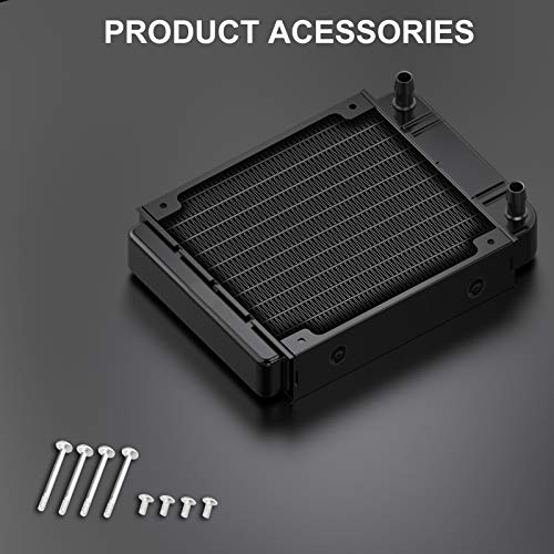 Clyxgs Water Cooling Radiator, 10 Pipe Aluminum Heat Exchanger Radiator for PC CPU Computer Water Cool System 120mm