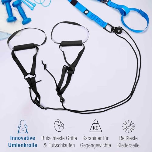 Sling-Trainer Sportastisch Schlingentrainer Set mit Umlenkrolle