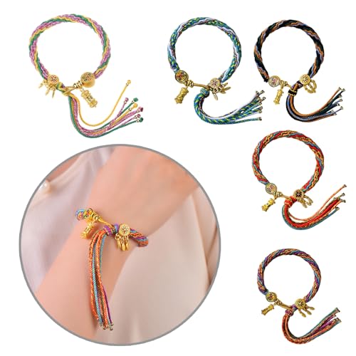 Sturdy Cotton Tibetan Styles Woven Accessory for Women Seek Luck and Protective in Fashionable Multiple Color2