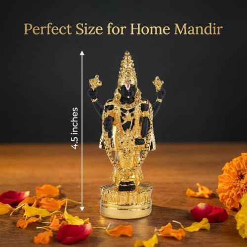 Image of Gold Plated Premium Balaji Statue for Car Dashboard, Gifting, Pooja Room Decor & Home Decoration (Gold)(4.5 Inches)