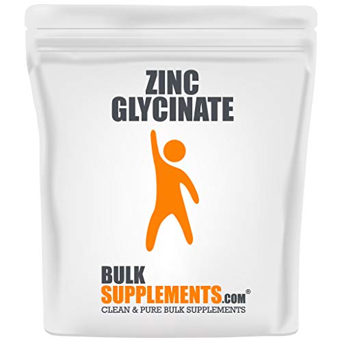 BulkSupplements.com Zinc Glycinate Powder - Zinc 40mg - Vegan Zinc Supplements - Elemental Zinc - Zinc Mineral Supplements (250 Grams - 8.8 oz)
