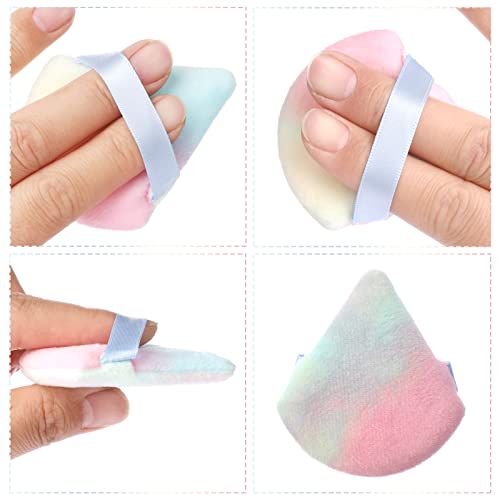 Wllhyf 2Pcs Powder Puffs Face Cosmetic Sponge Triangle Powder Puff Washable Reusable Velour Cotton Puff Setting Makeup Sponge For Under Eyes And Face Body Loose Powder Makeup Tool(Multicolor) #TOP6