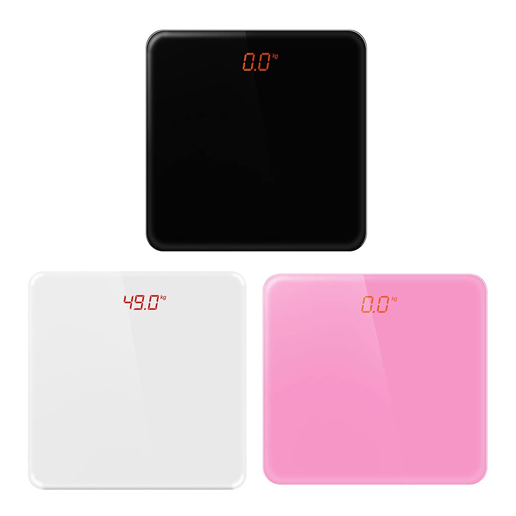 Báscula digital de baño con pantalla LED de 400 libras para grasa corporal inteligente, báscula de baño negro/rojo/blanco, peso digital, pantalla grande precisa