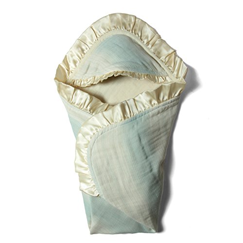 Sweet Mommy 【日本製】 フリルおくるみ 最上級6重ガーゼ リバーシブル フード付き ふんわり わたあめガーゼ 毛玉になりにくい 洗濯するたび柔らか 冷房対策にも 天然素材 ベビー 男の子 女の子 0〜3歳 赤ちゃん ギフト 出産祝い 春 夏 秋