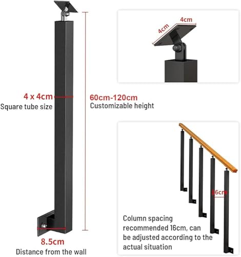 Barandillas metálicas elegantes y ajustables para renovación de escaleras exteriores 2