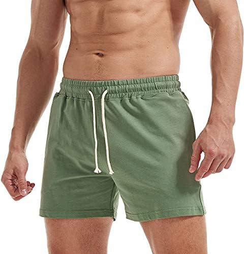 AIMPACT Mens Workout Sweat Shorts 5 Inch Cotton Casual Fitness Shorts with Pockets