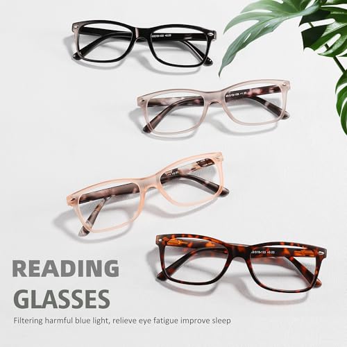 Image of Przene Reading Glasses for Men Women Blue Light Blocking Readers Spring Hinges Lightweight Style Pack