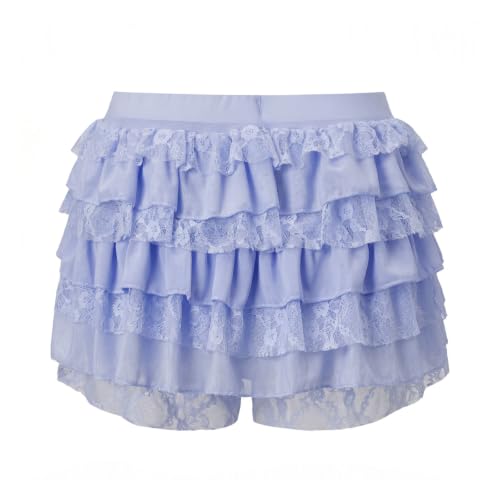 Image of NUFIWI Women Lolita Bloomers Ruffle Shorts Lace Cute Pumpkin Pants Sexy Boyshorts Layered Y2k Mini Shorts Pettipants