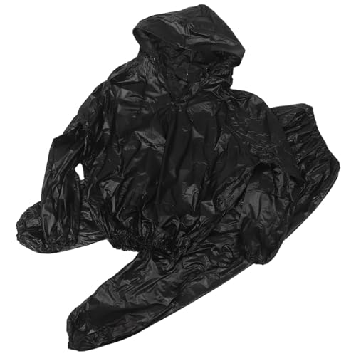 Traje de sauna TEHAUX XL de PVC negro con acabados de alta resistencia