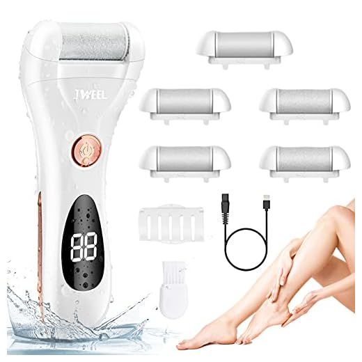 Electric Callus Remover, Rechargeable Foot File Hard Skin Remover Pedicure Tools for Feet Electronic Callus Shaver Waterproof Pedicure kit for Cracked Heels and Dead Skin with 3 Roller Heads