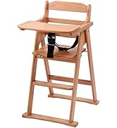 不二貿易 ベビーチェア 高さ83cm ナチュラル テーブル付き 木製 折りたたみ 17332