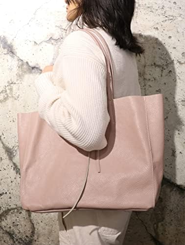 Modamoda T163 Shopper, tas, van leer, groot, met binnenvak, Large Modamoda T163 Shopper, tas, van leer, groot, met binnenvak, Large