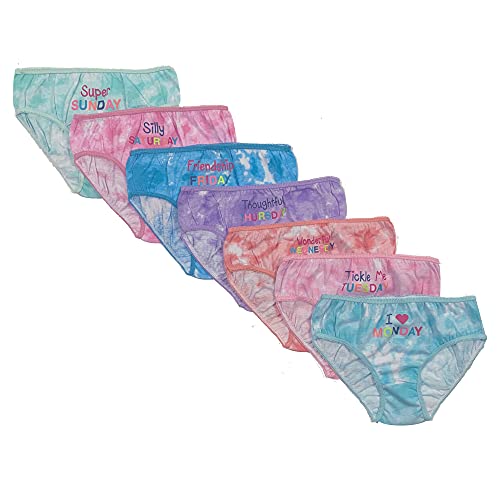 Popular Girls' 100% Cotton Bikini Panty Underwear - Pack of 7 - Animal Print Weekday - XL (14)