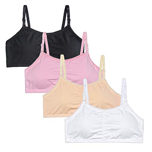 VeaRin Girls Everyday Cotton Bras with Back Hook,Training Bras for Girls 12-14