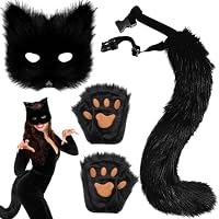 XingRuize – XingRuize 4 Stück Maske Set, Schwanz und Pfoten Handschuhe S