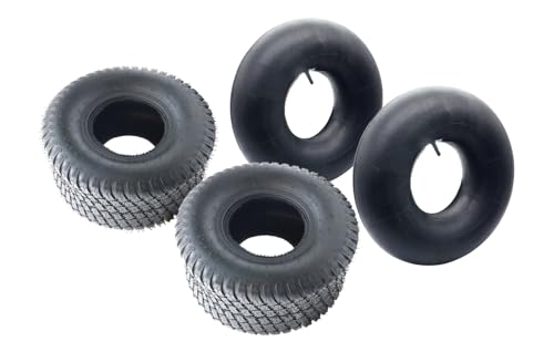 SECURA 2x pneus incl. chambre à air 18x9.50-8 valve droite compatible avec tondeuse autoportée