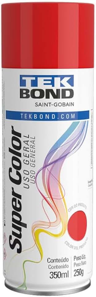 Tinta Spray Vermelho Aerossol TekBond Uso Geral 350ml/250g