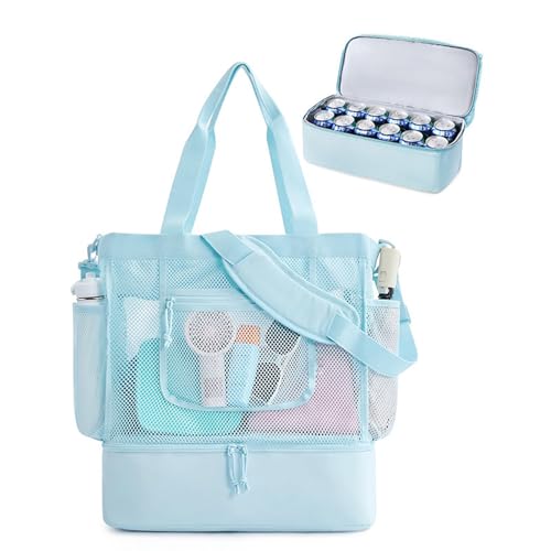 Bolsas de malla con cremallera y base térmica aislada para proteger alimentos en la playa