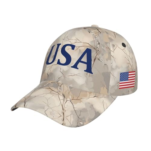 Image of USA Flag Baseball Cap American Patriotic Trucker Hat Father Dad Mother Mom Adjustable Sportswear Hat for Men Women Adults