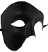 KEFAN Mens Mask Masquerade Mask Phantom of The Opera Half Face Mask (Black)