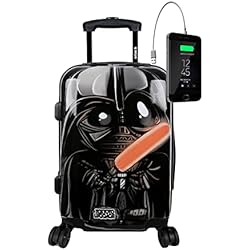 Maletas Stock TOKYOTO - Maleta de Cabina Juvenil Divertida Equipaje de Mano Black Empire Cargador USB 8000mAh 55x40x20 cm | Trolley de Viaje Ryanair Easyjet | Maleta Rígida Solo Maleta | Regalos para comunión