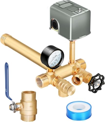 Miumoon NEW 1x 11Well Pressure Tank Tee Kit with 30-50Psi Pressure Switch