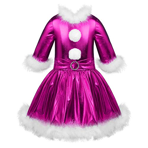Disfraz de danza metálico para niñas color rosa talla 10