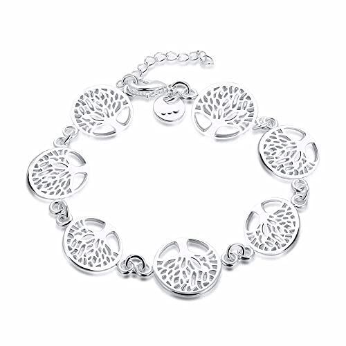 Pulsera del árbol de la vida para mujer, brazaletes elegantes y joyería de moda femenina