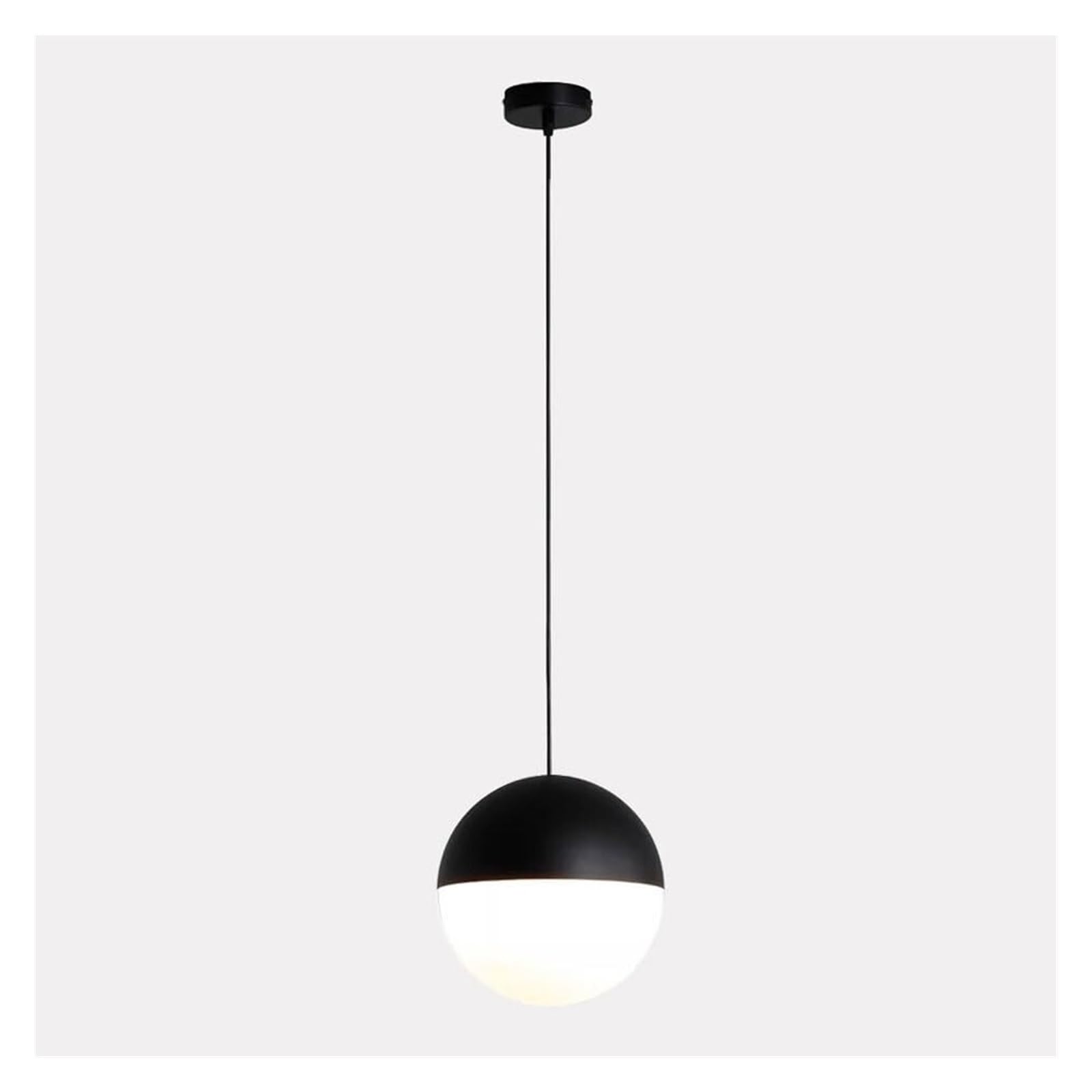 KHUKHU Nordic Style Metal Glass Chandelier, Creative Circular Pendant Lamp Lampshade, E26 Base Single Hanging Light, Embedded Ceiling Lamp, Restaurant Bar Decoration Light Fixtures(Dark,20cn)