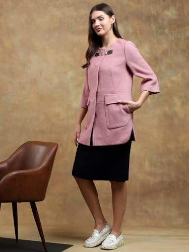 Image of KOTTY Womens Cotton Blend Standard Length Elegant Style Coat - Classic Style with Modern Detailing