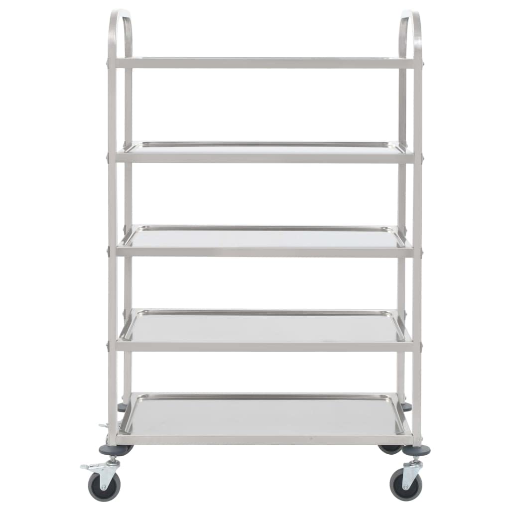Generico Carrello da Cucina a 5 Livelli 107x55x147 cm in Acciaio Inox,Mobili,Carrelli e Isole,Carrelli da cucina-50917