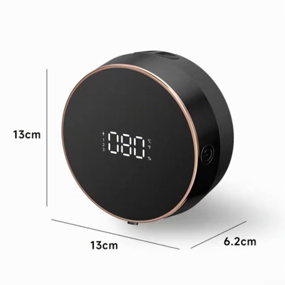 Dispensador de jabón, dispensador automático de jabón montado en la pared, dispensador de jabón sin contacto de 300 ml, sensor de pantalla LED de carga USB, para baño, cocina (gel negro)