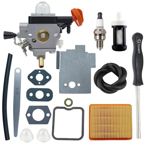 Dakule FS91R Carburetor with Valve Adjustment Kit for Stihl FS91 FS91R FS111 FS89 KM91R KM111R FC111 HT102 FC96 Trimmer Brushcutter Replace 4180-120-0615 Carb & Air Filter